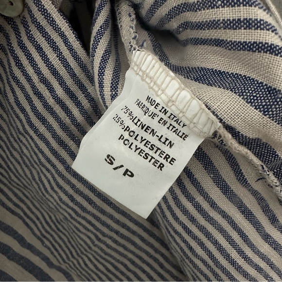 Lina Tomei | Striped Linen Blend Sleeveless Mini Dress Size S - Picture 8 of 12